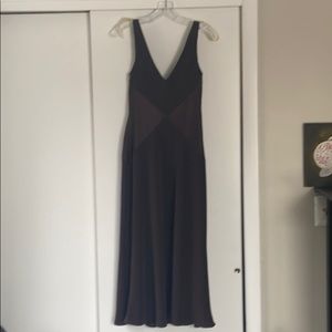 Formal brown dress; lined.